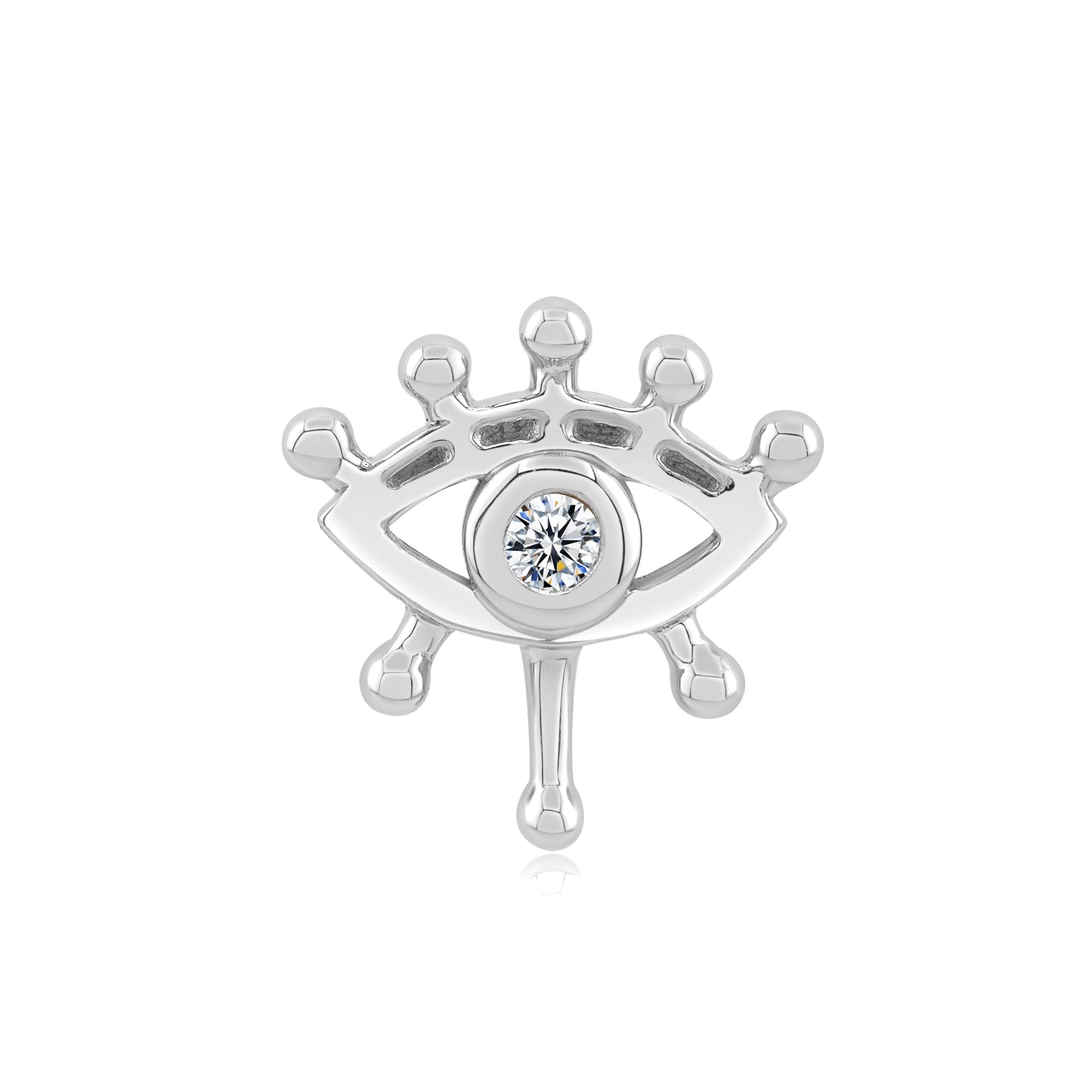 14k gold threadless end with clear CZ for body piercing jewelry