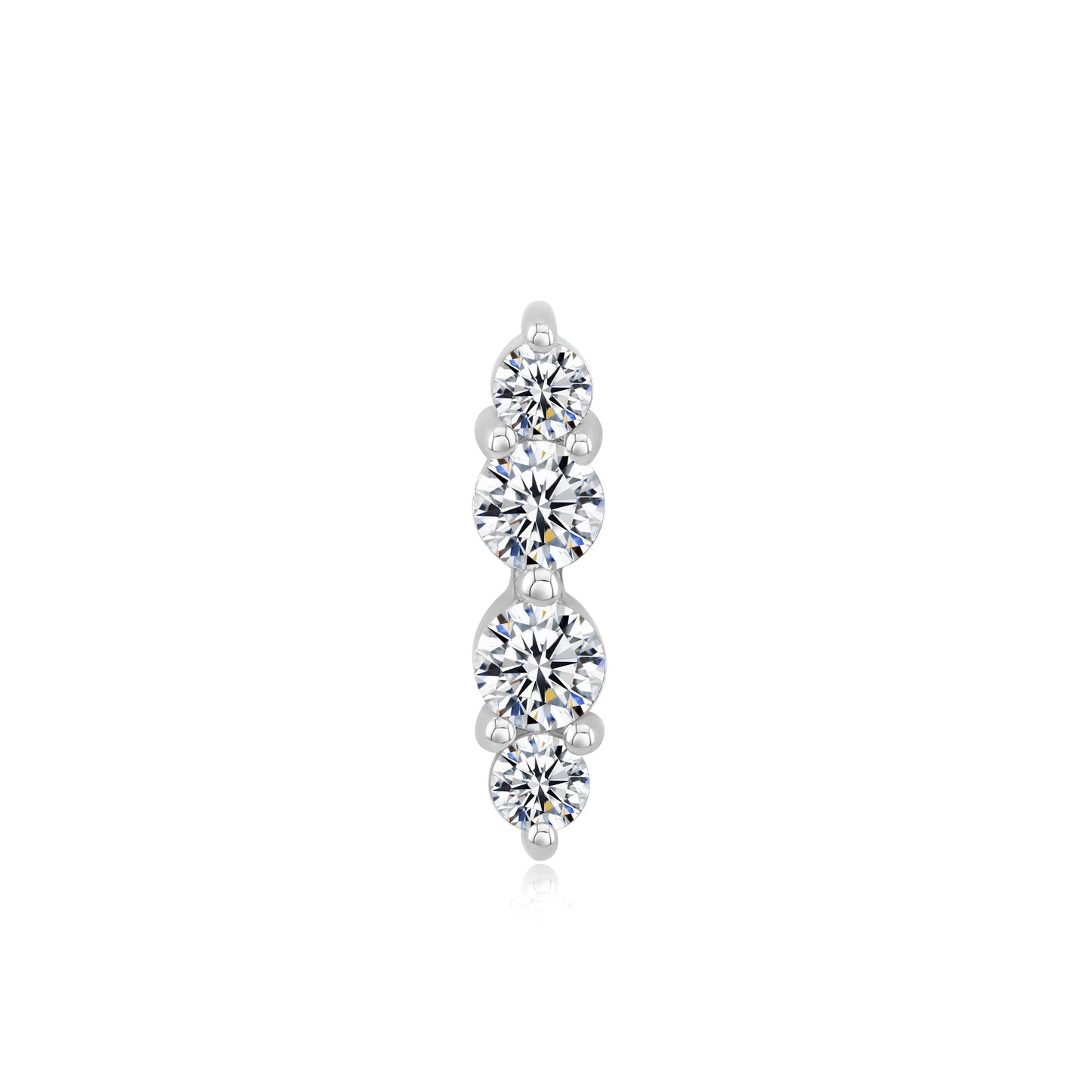 Lumière 14k gold threadless piercing jewelry with CZ gems