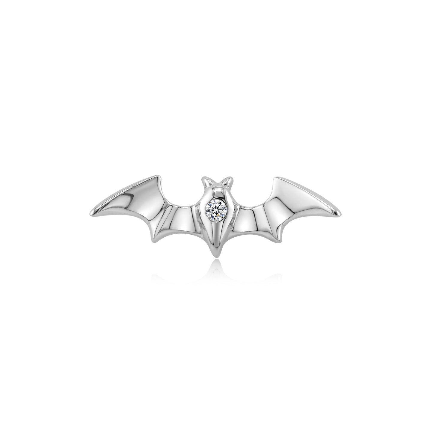 Nocturne bat jewelry in 14k gold with threadless titanium