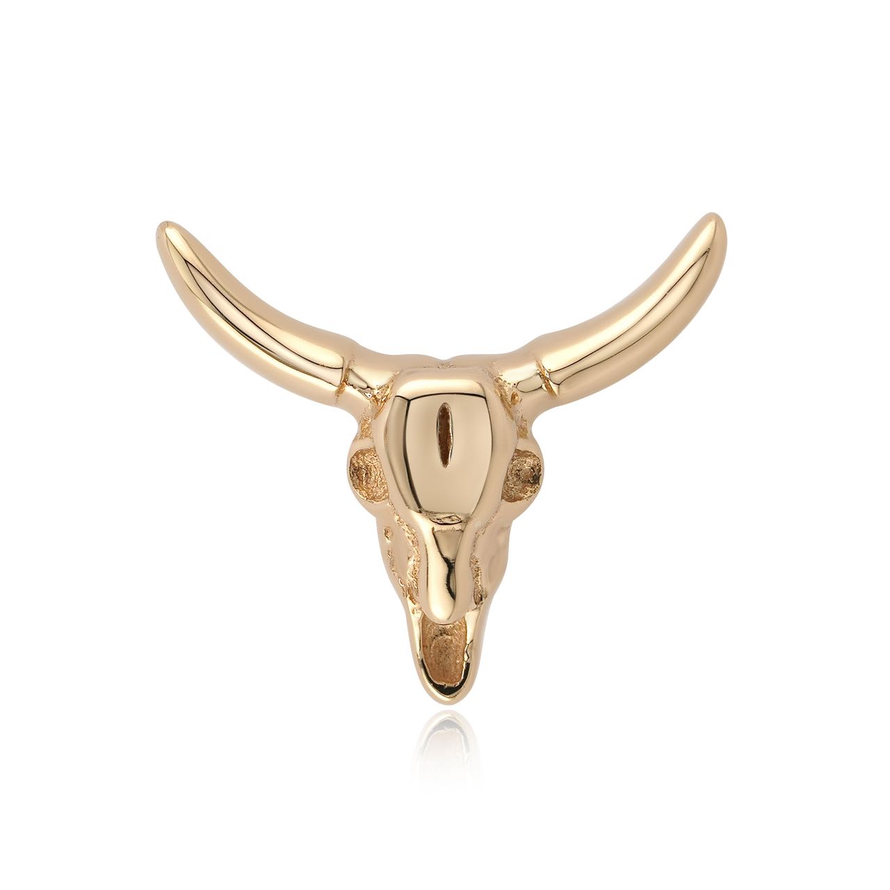 Ox skull threadless end 14k gold body jewelry for piercers