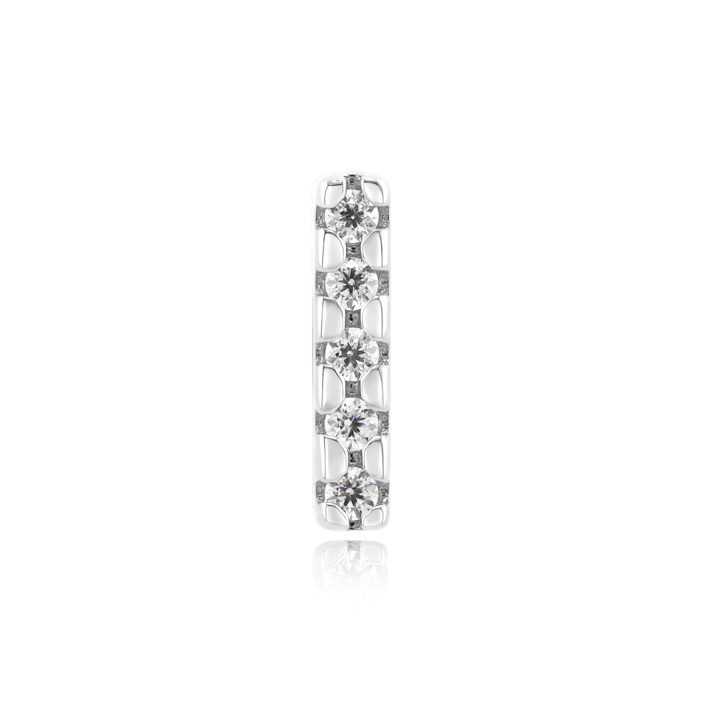 14k gold threadless end with clear cubic zirconia piercing gems