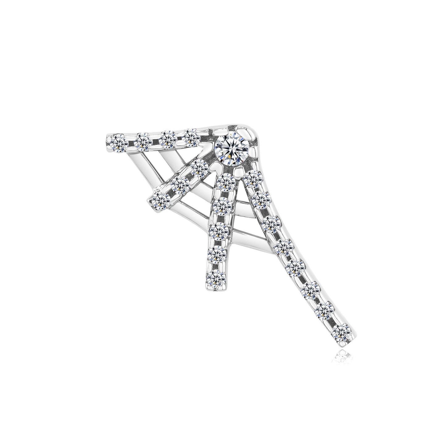 14k gold spider web piercing jewelry with black CZ gemstones