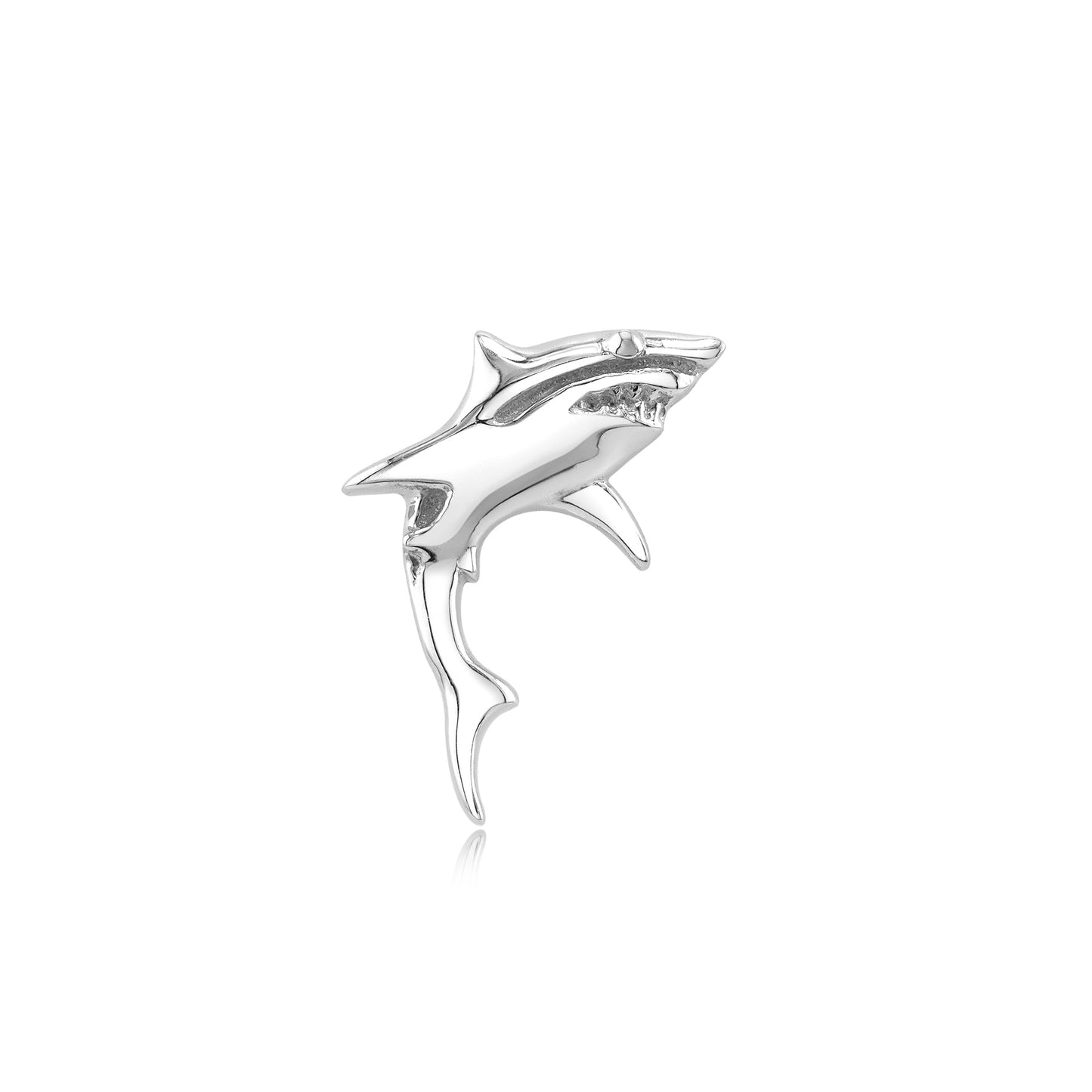 shark threadless end in 14k gold piercing jewelry design