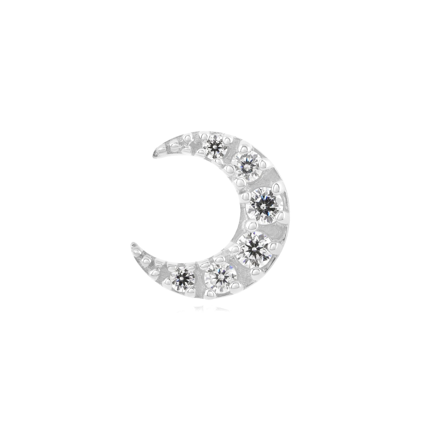 14k gold Stardust Crescent threadless end for piercings