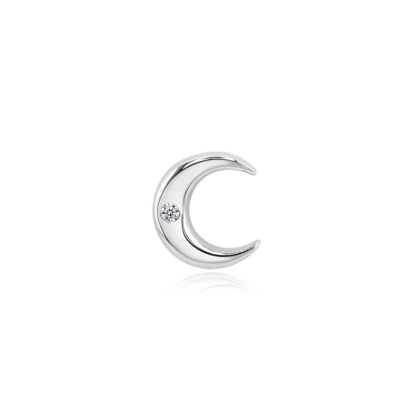 14k gold crescent moon threadless end piercing jewelry
