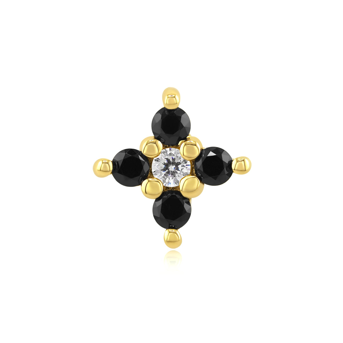 Vogue 14k gold threadless end with cubic zirconia gems