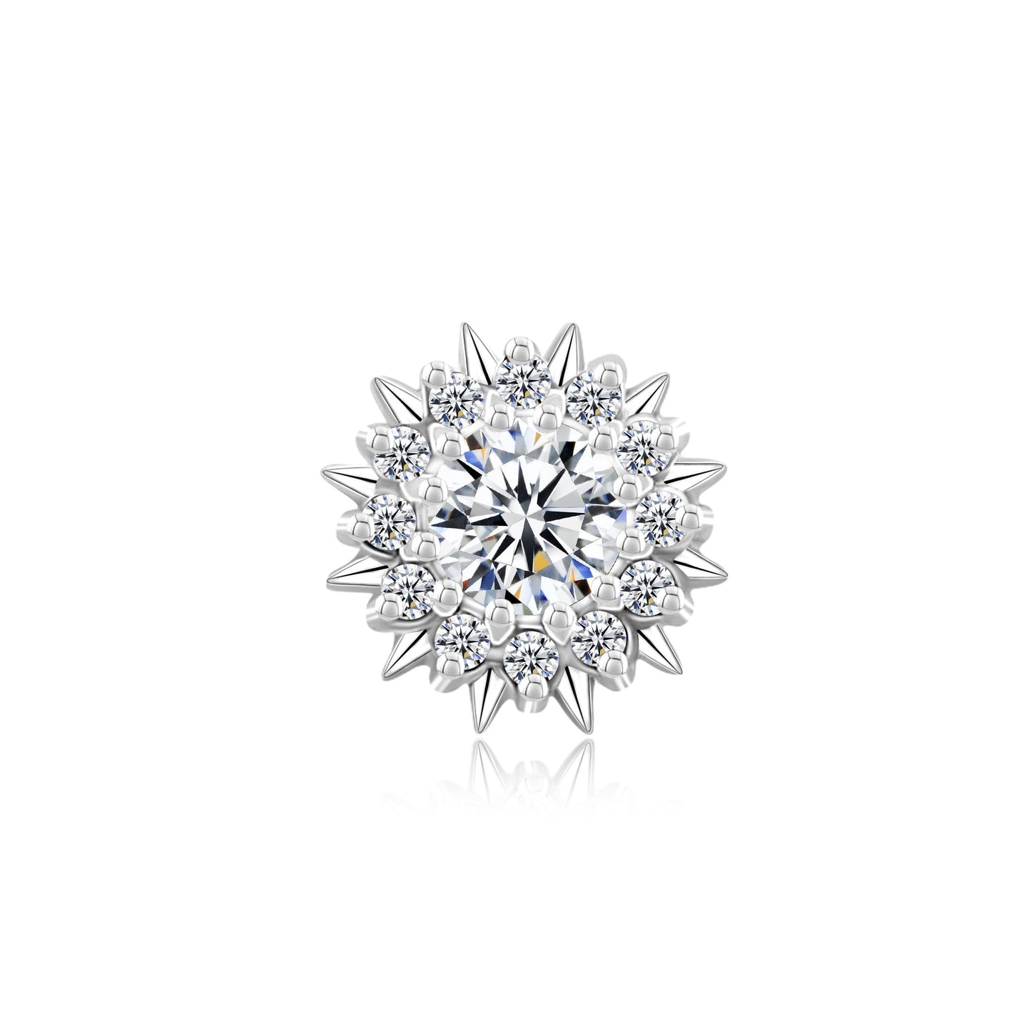 14k gold clicker ring with CZ stones for nose piercing