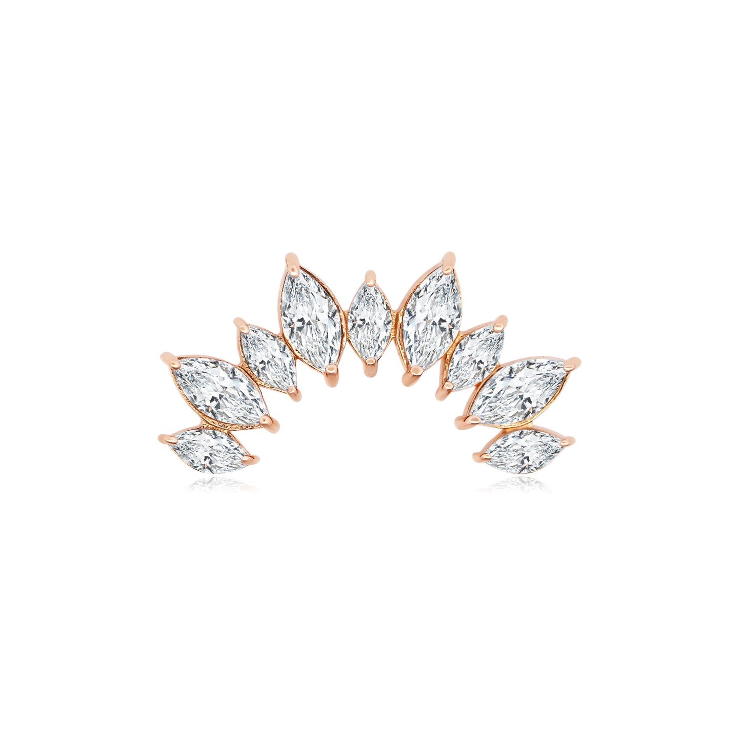 Aurora 14k gold curved threadless piercing jewelry