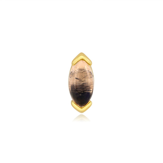 14k gold threadless end with moonstone for piercings