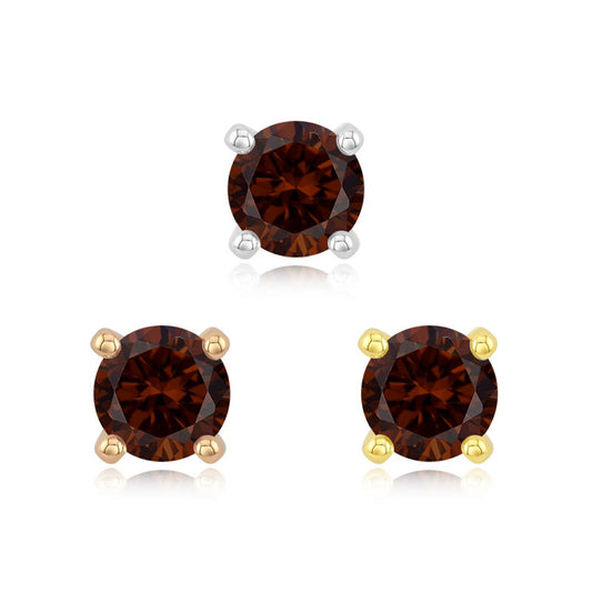 4 Prong Cubic Zirconia - Brown