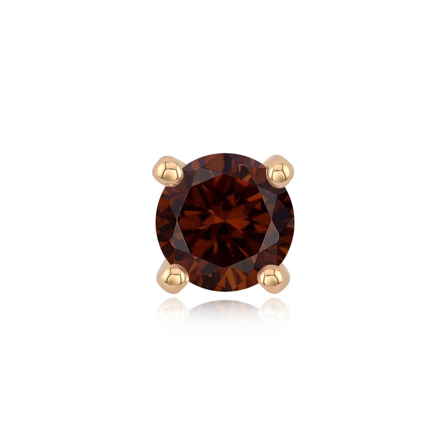 4 Prong Cubic Zirconia - Brown