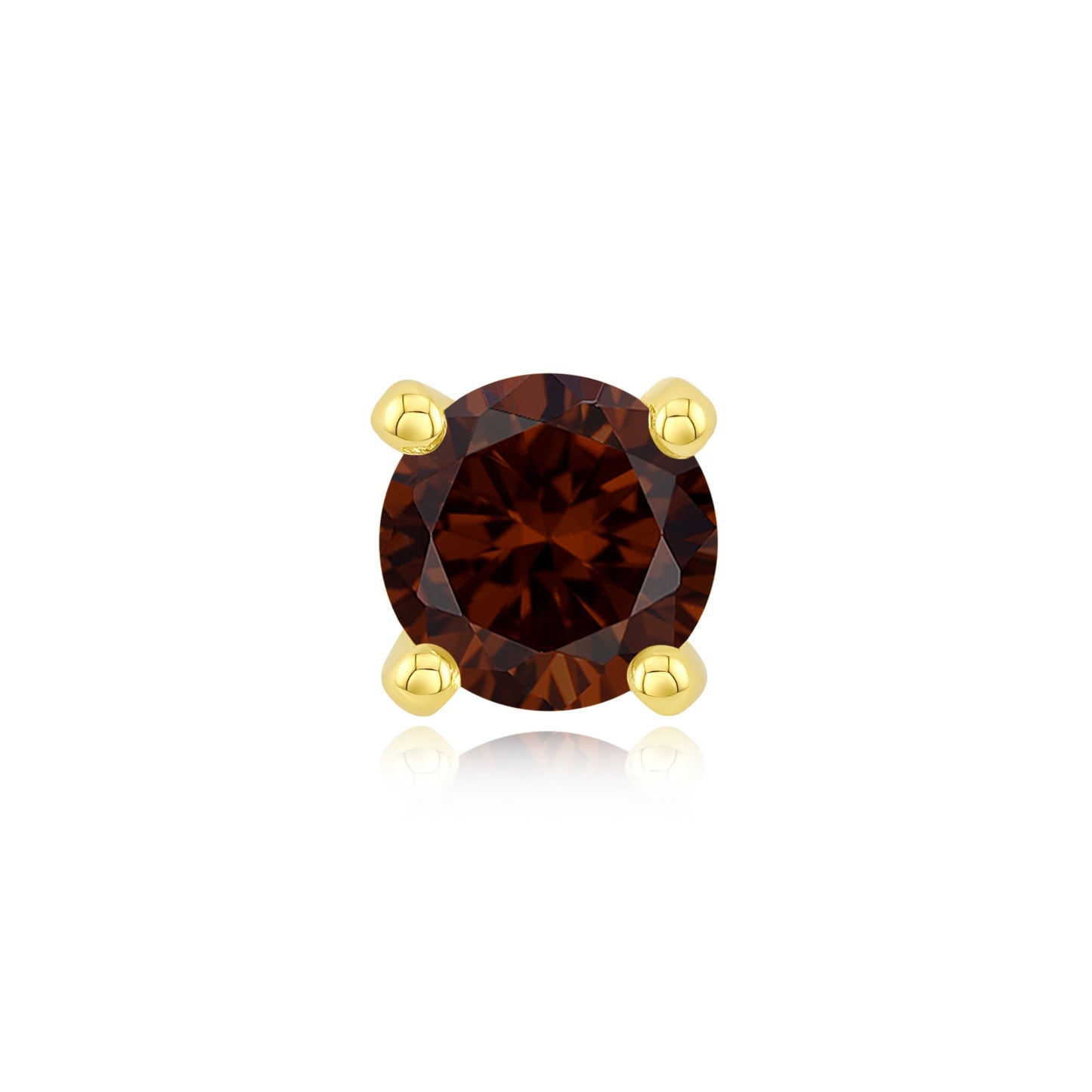 4 Prong Cubic Zirconia - Brown