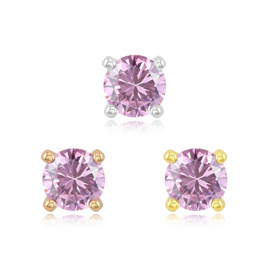 4 Prong Cubic Zirconia - Pink