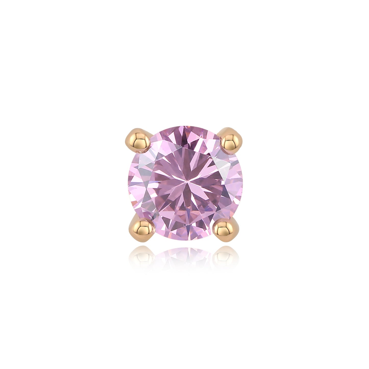 4 Prong Cubic Zirconia - Pink