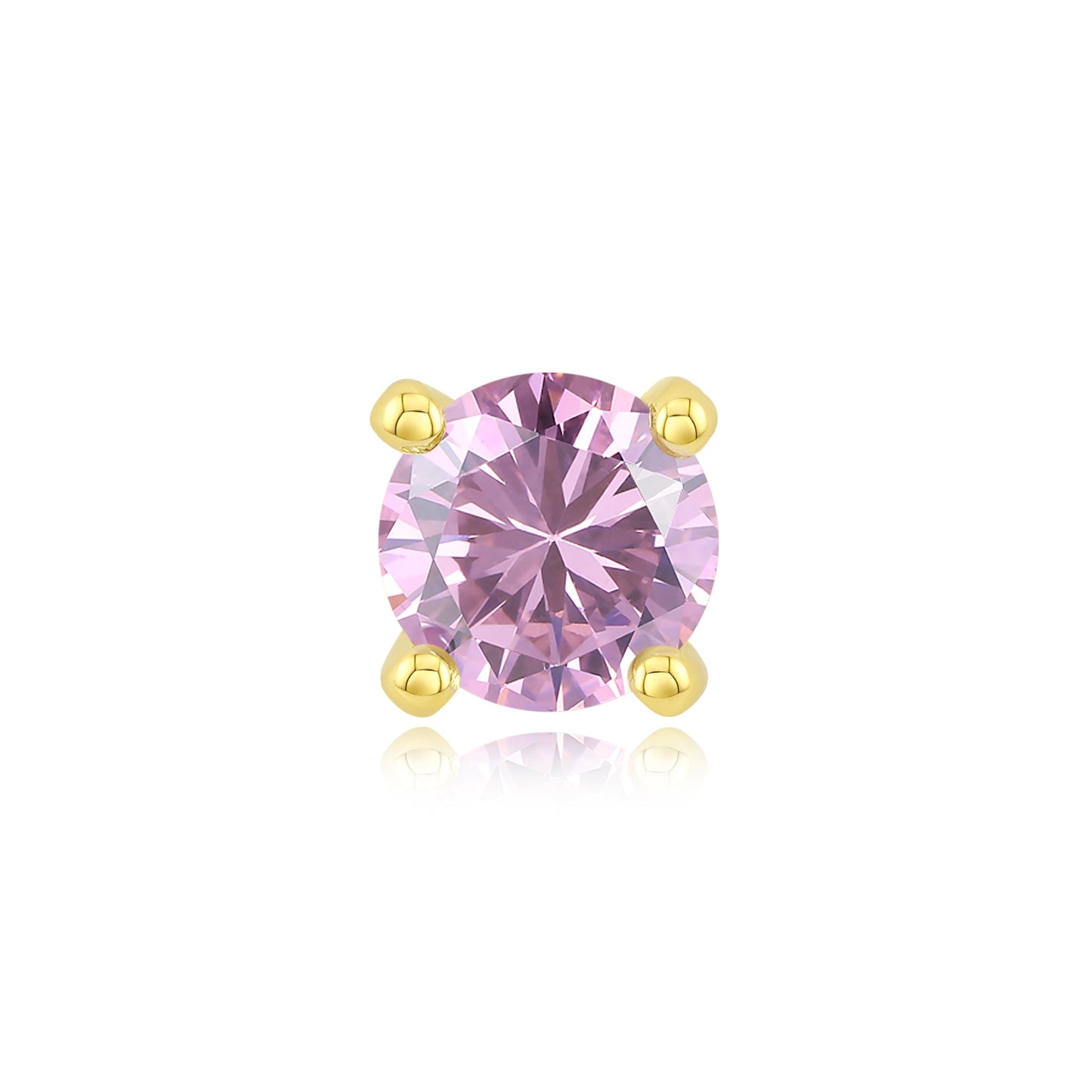 4 Prong Cubic Zirconia - Pink