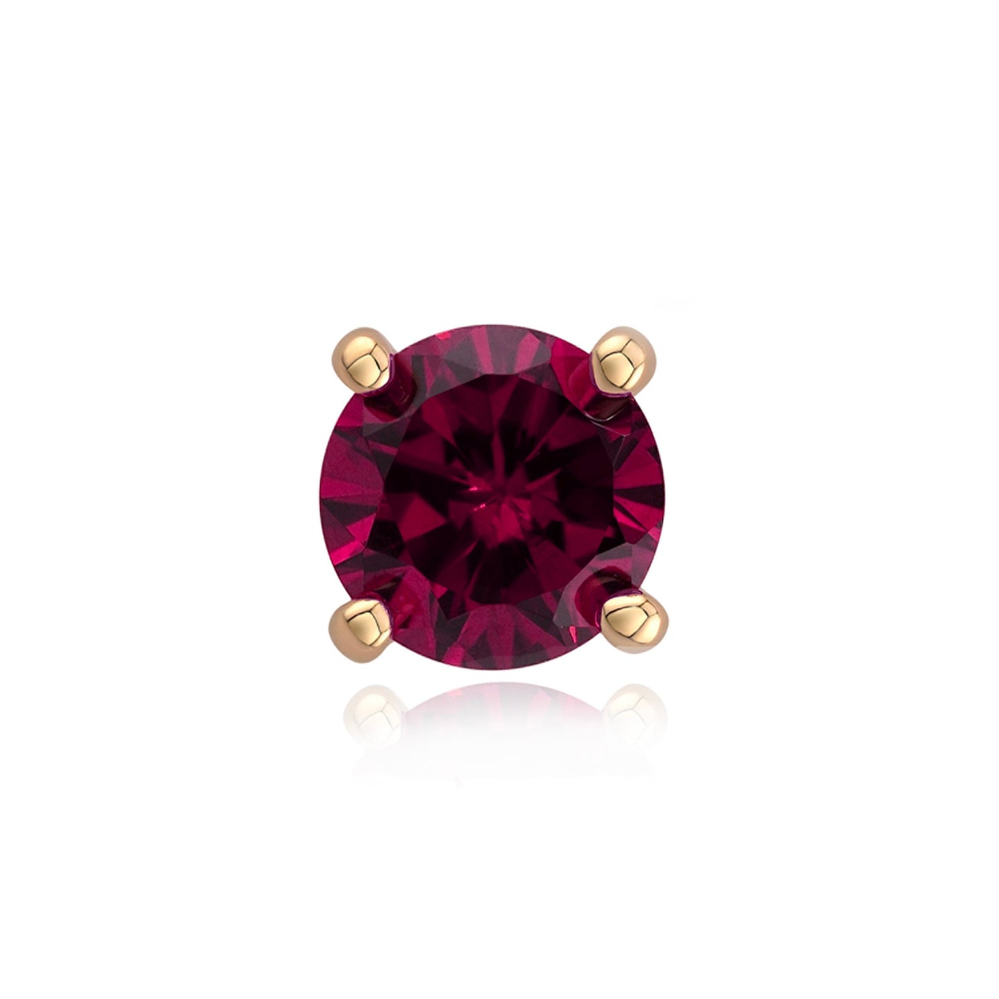 4 Prong Cubic Zirconia - Ruby