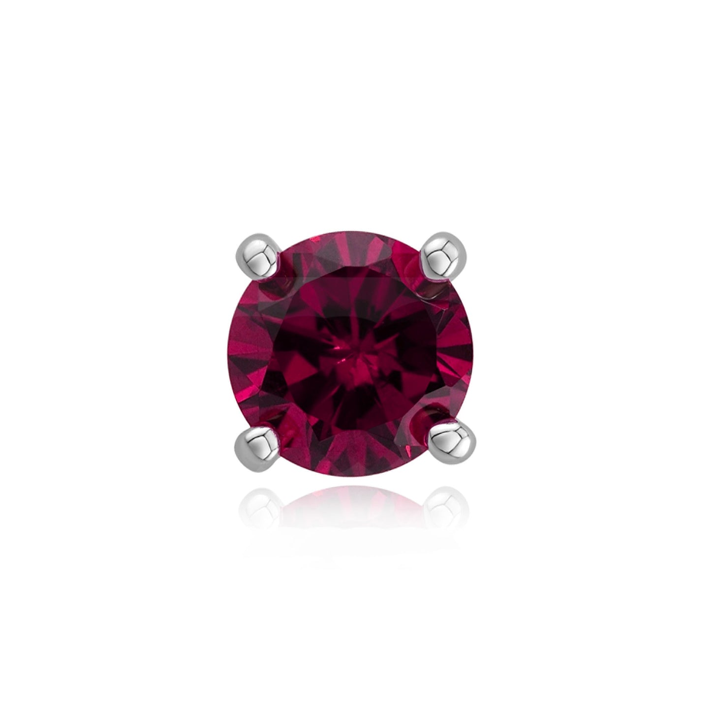 4 Prong Cubic Zirconia - Ruby