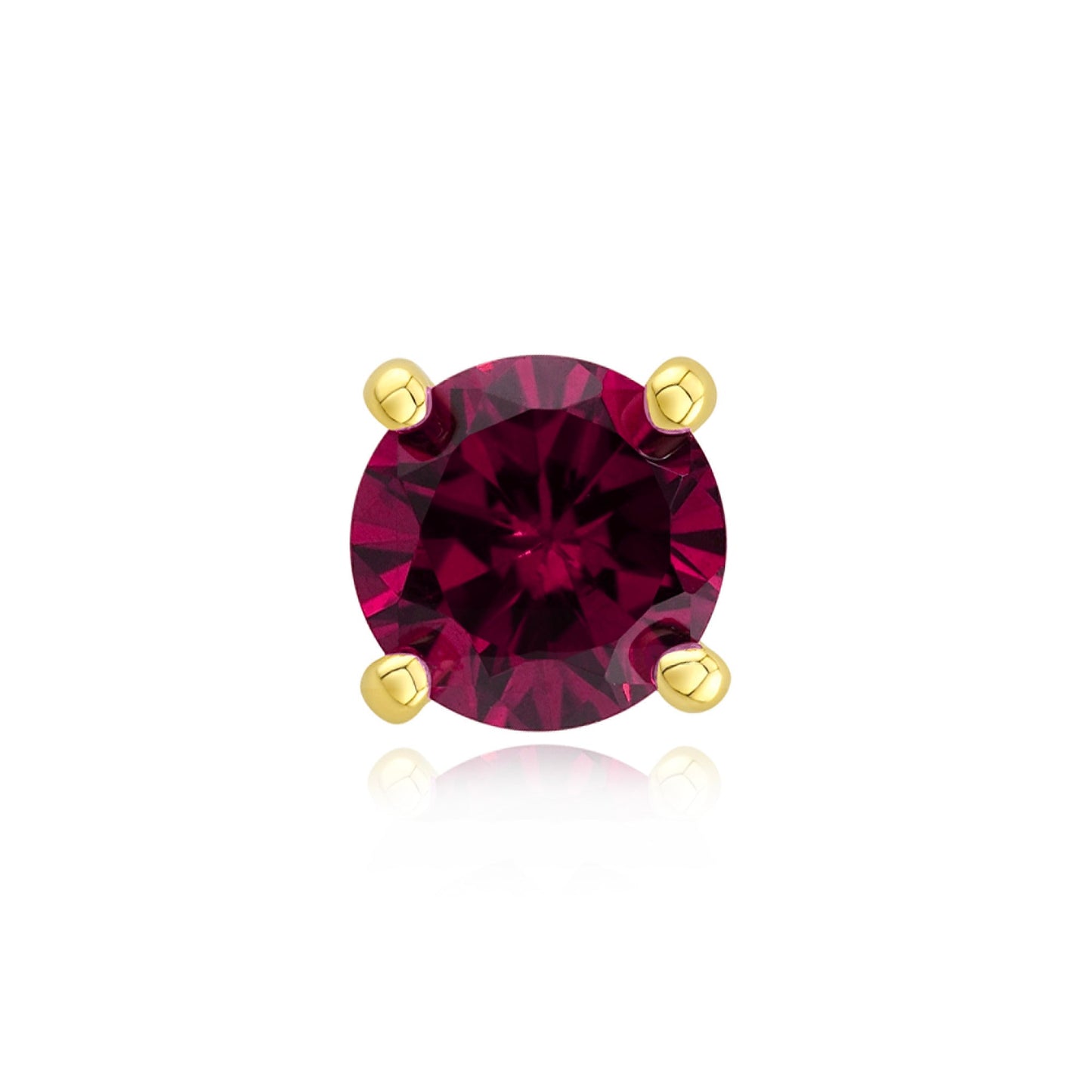 4 Prong Cubic Zirconia - Ruby