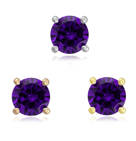 4 Prong Cubic Zirconia - Amethyst