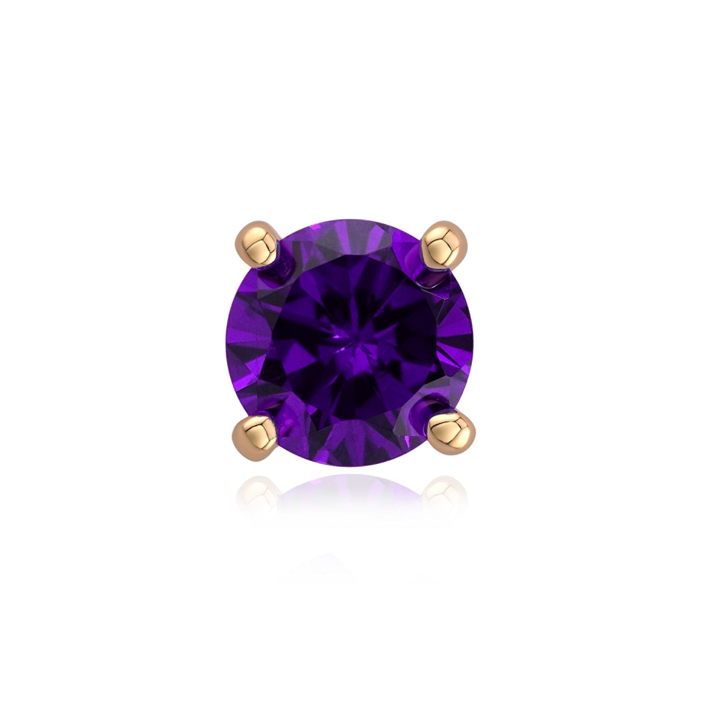 4 Prong Cubic Zirconia - Amethyst