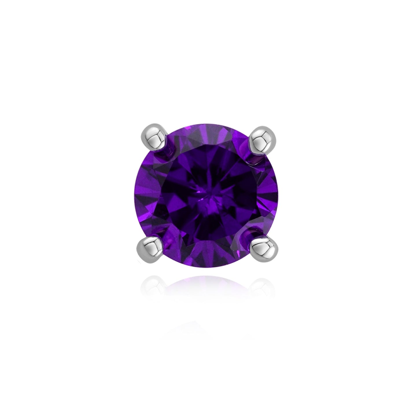 4 Prong Cubic Zirconia - Amethyst