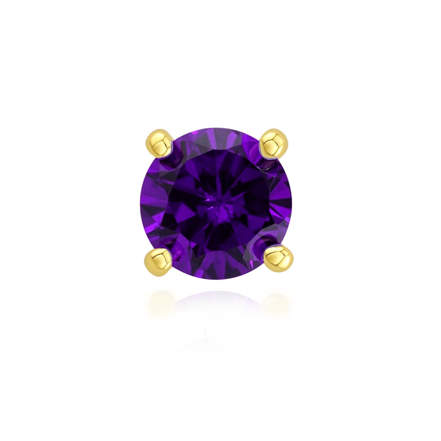 4 Prong Cubic Zirconia - Amethyst