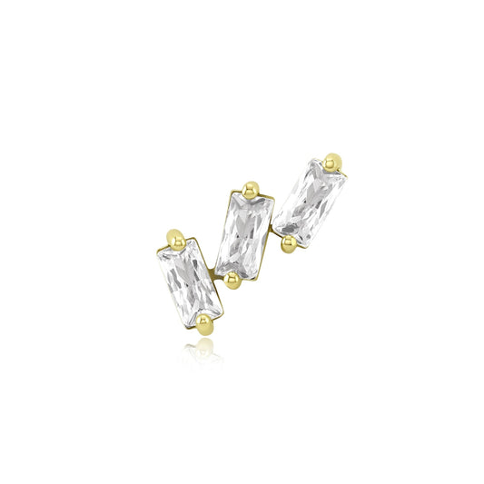 14k gold threadless end with cubic zirconia piercing stones