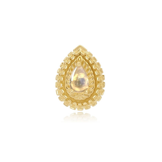 14k gold moonstone threadless end body jewelry – Solara