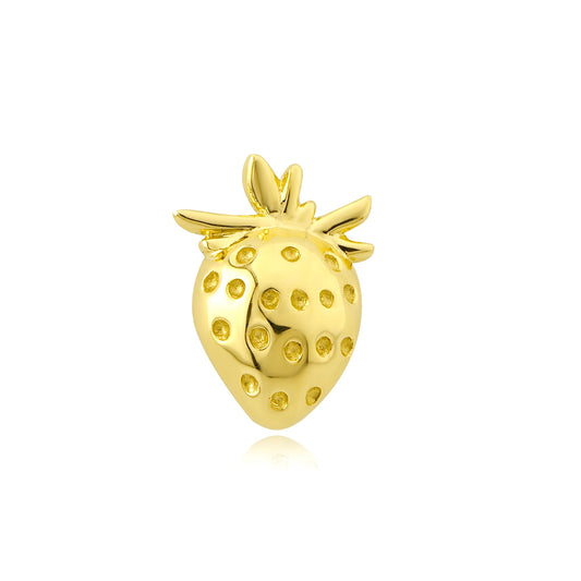 14k gold strawberry threadless piercing jewelry end