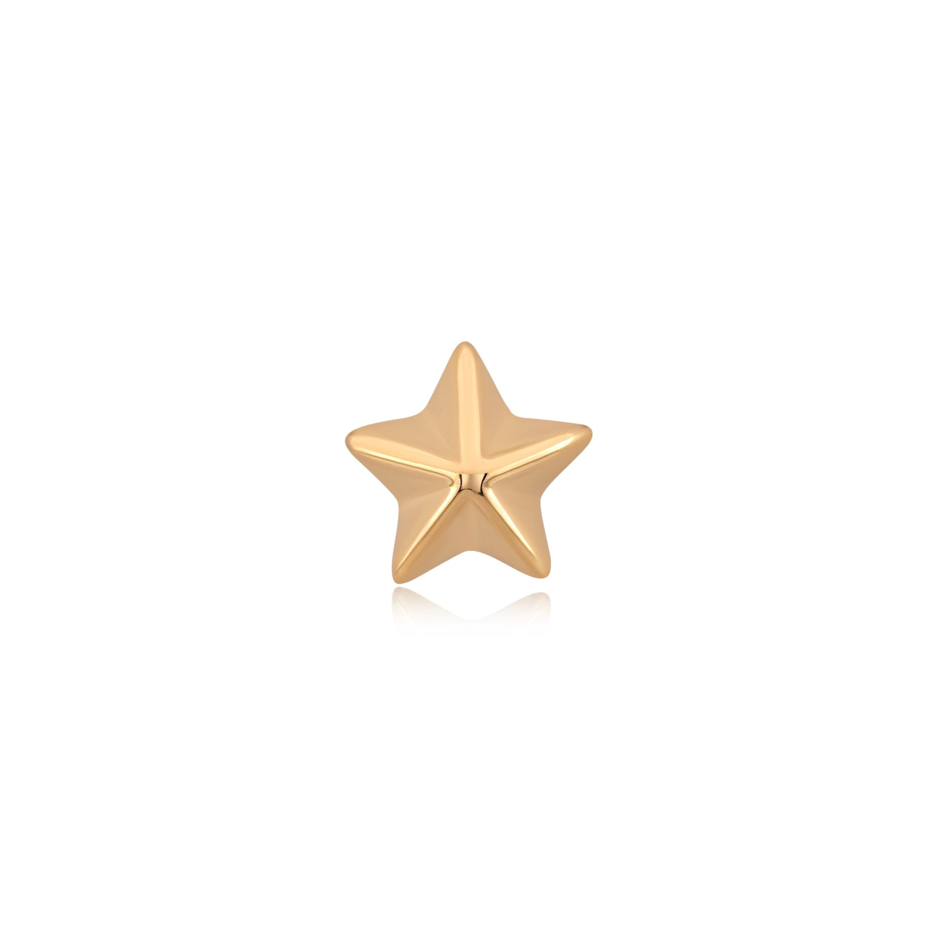 14k gold nautical star threadless body jewelry end design