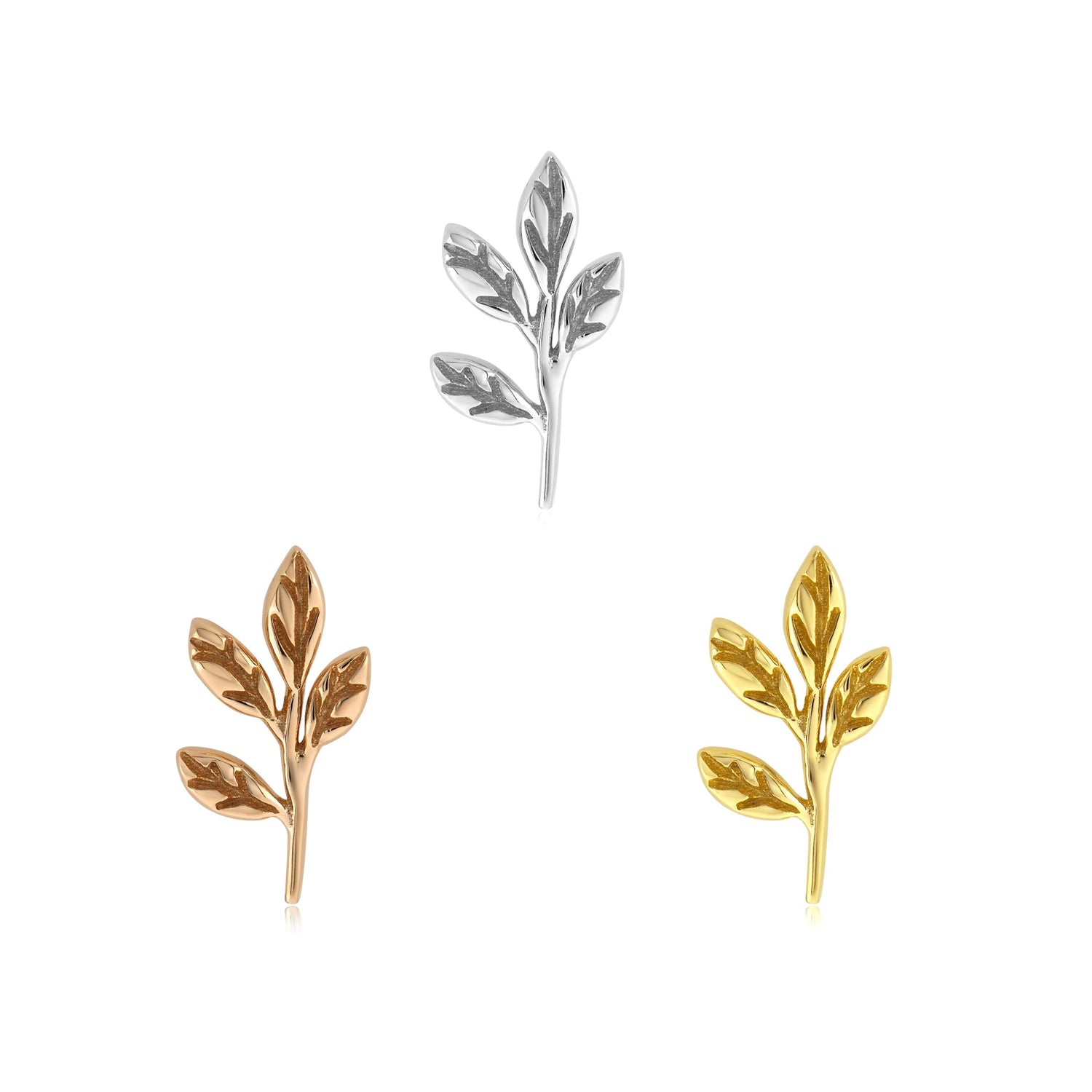 spring piercing jewelry – 14k gold threadless floral end