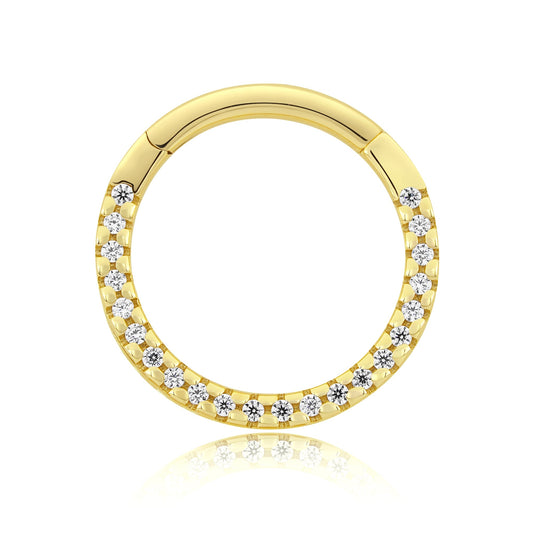 14k gold clicker ring for septum, daith, and helix piercing