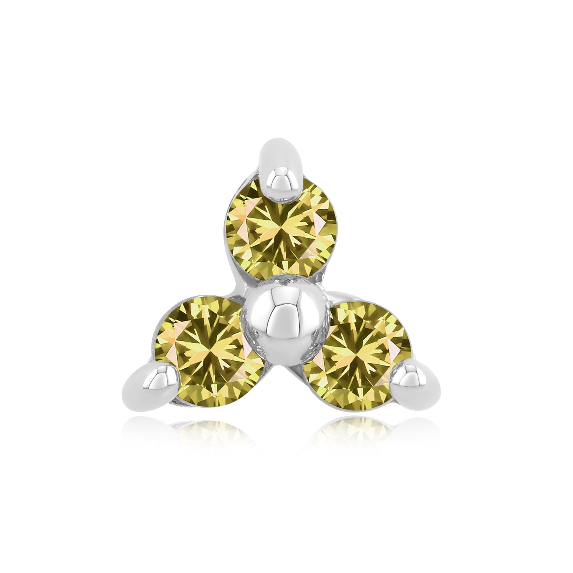 14k gold threadless end with cubic zirconia for body piercings