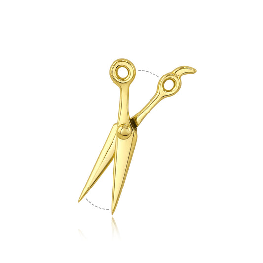 14k gold scissors threadless end body jewelry for piercers