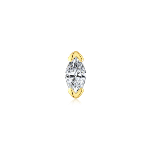 14k gold threadless end with clear CZ and moonstone gem options