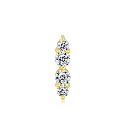 Lumière 14k gold threadless piercing jewelry with CZ gems