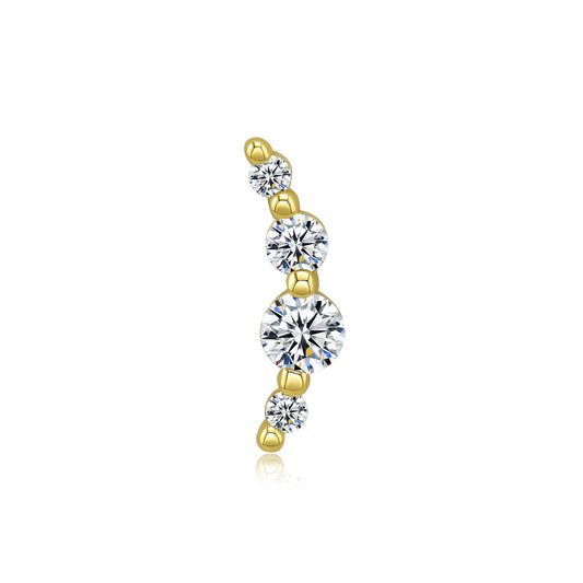 14k gold threadless end with CZ for piercings