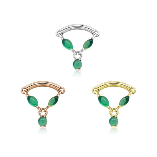Green agate dangle