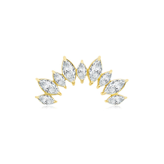 Aurora 14k gold curved threadless piercing jewelry